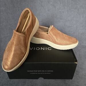 Vionic Kearny NEW Women's Platform Slip-On Comfort Sneaker Rose Gold Size 9 WIDE